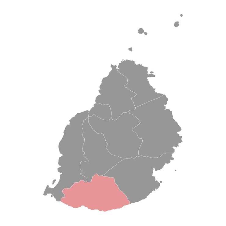 Vector savanne district map administrative division of mauritius vector illustration