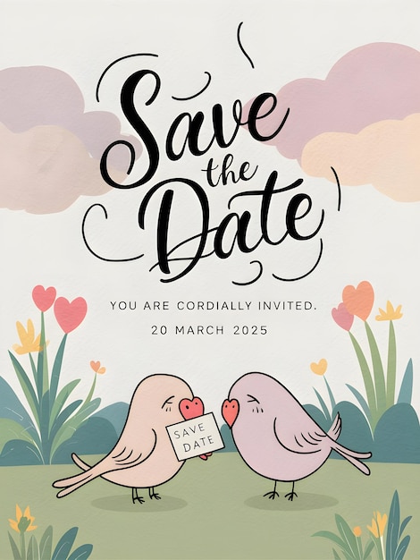 Vector save the date captivating and entrancing minimalist theme wedding invitation vector illustration