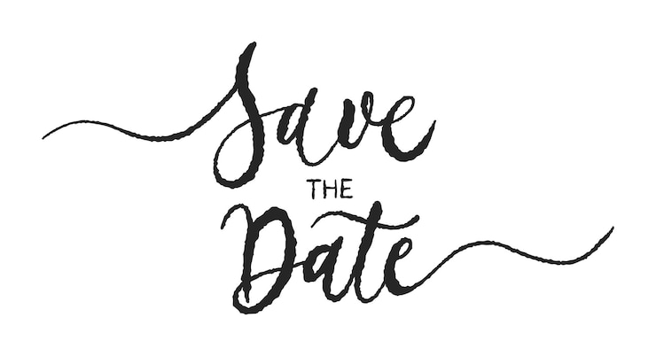 Vector save the date card hand drawn positive quote modern brush calligraphy isolated on white background