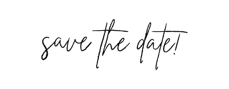 Vector save the date card hand drawn positive quote modern brush calligraphy isolated on white background