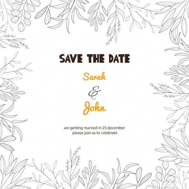 Vector save the date card