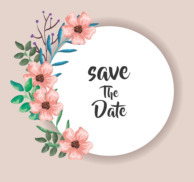 Save the date circular frame