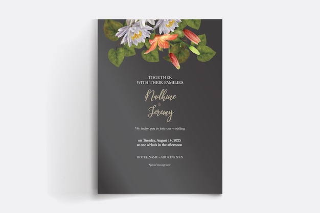 SAVE THE DATE FLORAL INVITATION TEMPLATE