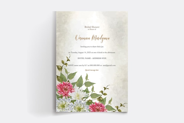 SAVE THE DATE FLORAL INVITATION TEMPLATE