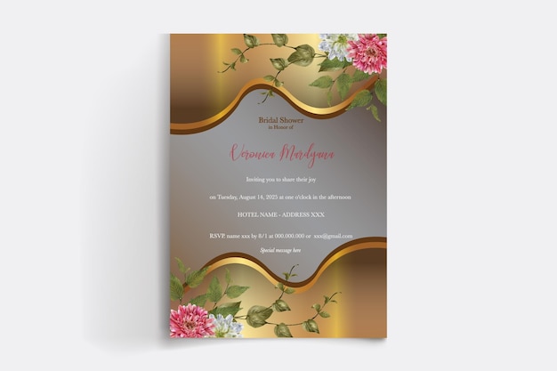 Save the date floral invitation template