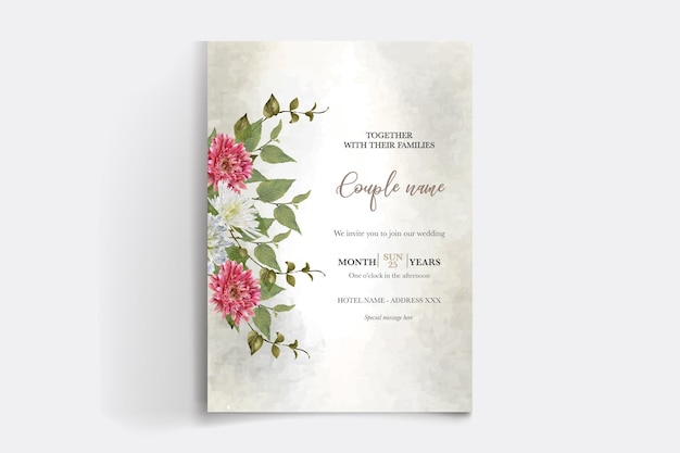 SAVE THE DATE FLORAL INVITATION TEMPLATE