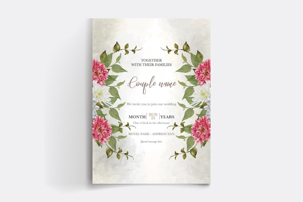 SAVE THE DATE FLORAL INVITATION TEMPLATE