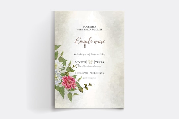 SAVE THE DATE FLORAL INVITATION TEMPLATE