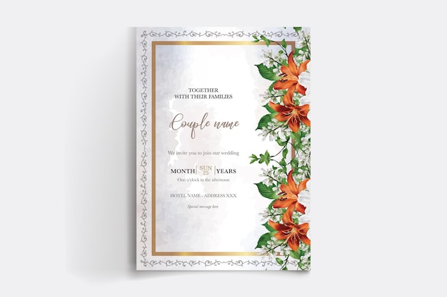 SAVE THE DATE FLORAL INVITATION TEMPLATE