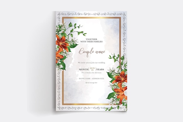 SAVE THE DATE FLORAL INVITATION TEMPLATE