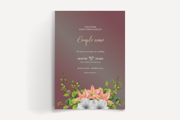 SAVE THE DATE FLORAL INVITATION TEMPLATE