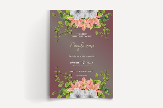 SAVE THE DATE FLORAL INVITATION TEMPLATE