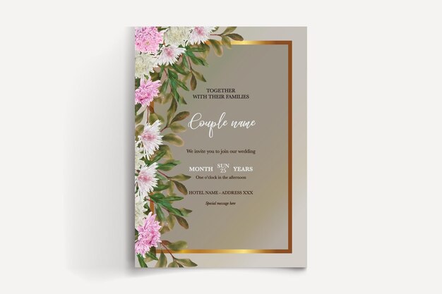 SAVE THE DATE FLORAL INVITATION TEMPLATE