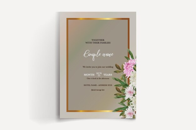 SAVE THE DATE FLORAL INVITATION TEMPLATE