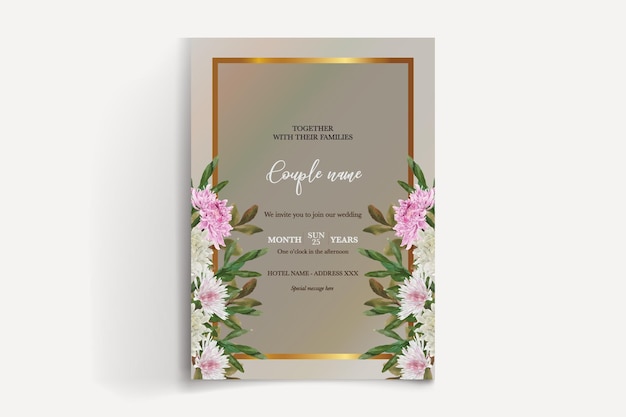 SAVE THE DATE FLORAL INVITATION TEMPLATE