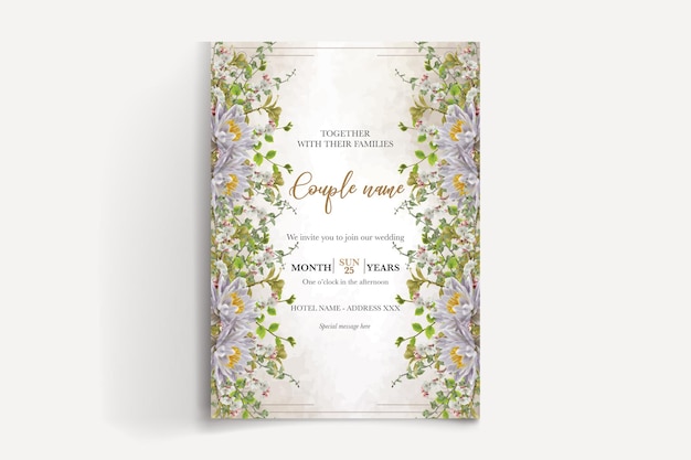 SAVE THE DATE FLORAL INVITATION TEMPLATE