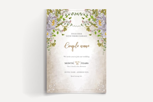 SAVE THE DATE FLORAL INVITATION TEMPLATE