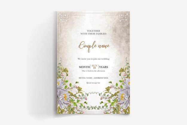 SAVE THE DATE FLORAL INVITATION TEMPLATE