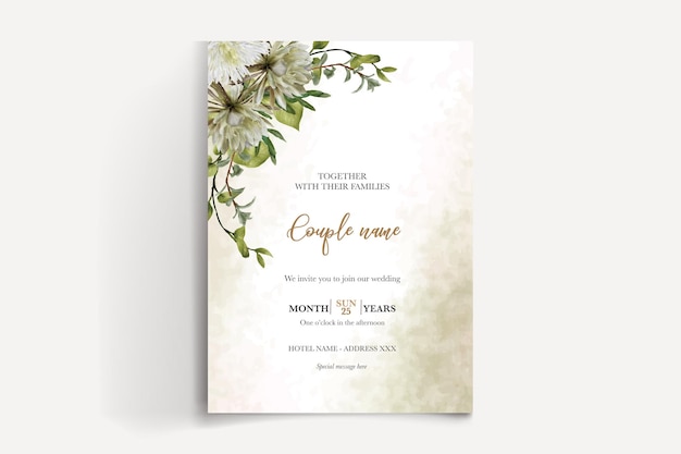 SAVE THE DATE FLORAL INVITATION TEMPLATE