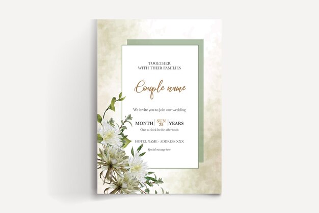 SAVE THE DATE FLORAL INVITATION TEMPLATE