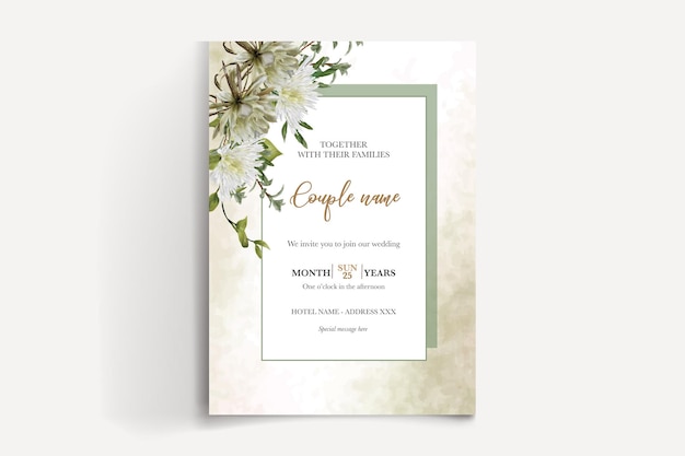 SAVE THE DATE FLORAL INVITATION TEMPLATE