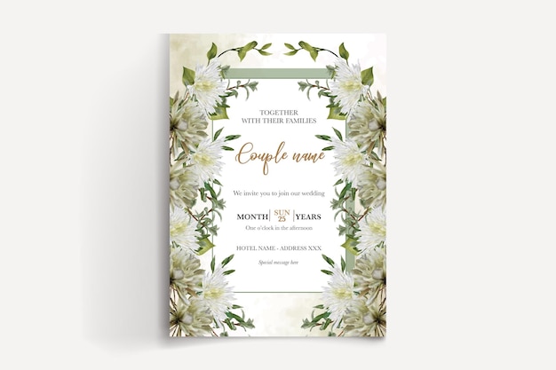 SAVE THE DATE FLORAL INVITATION TEMPLATE