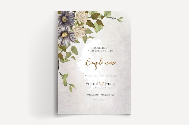 SAVE THE DATE FLORAL INVITATION TEMPLATE