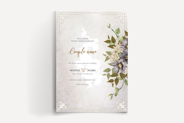 SAVE THE DATE FLORAL INVITATION TEMPLATE