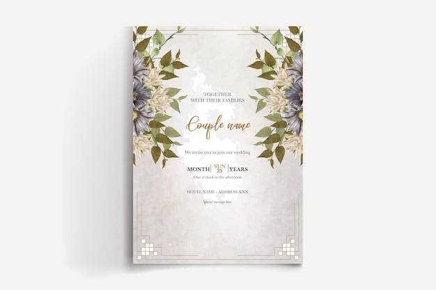 SAVE THE DATE FLORAL INVITATION TEMPLATE