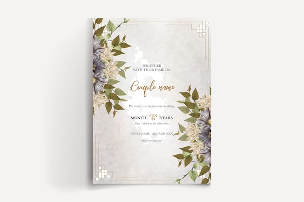 SAVE THE DATE FLORAL INVITATION TEMPLATE