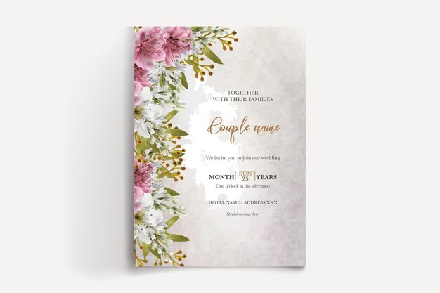 SAVE THE DATE FLORAL INVITATION TEMPLATE