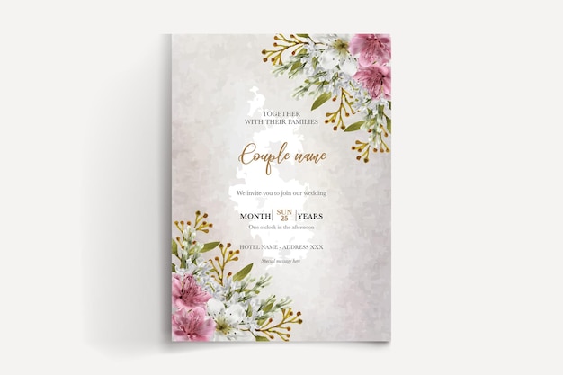 SAVE THE DATE FLORAL INVITATION TEMPLATE