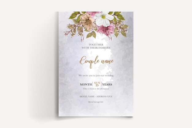 SAVE THE DATE FLORAL INVITATION TEMPLATE