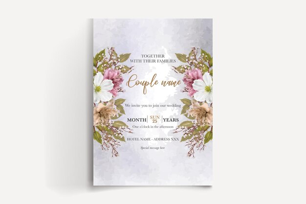 SAVE THE DATE FLORAL INVITATION TEMPLATE