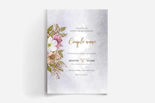 SAVE THE DATE FLORAL INVITATION TEMPLATE