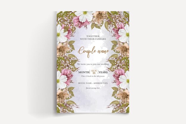 SAVE THE DATE FLORAL INVITATION TEMPLATE