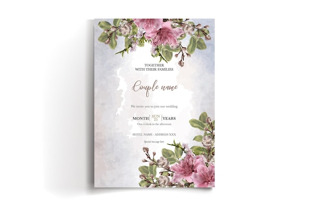 Vector save the date floral invitation template