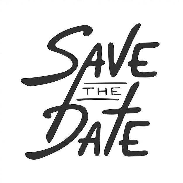 Save the Date invite card template lettering