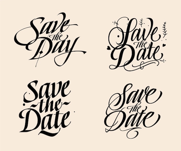 Save the date Lettering collection