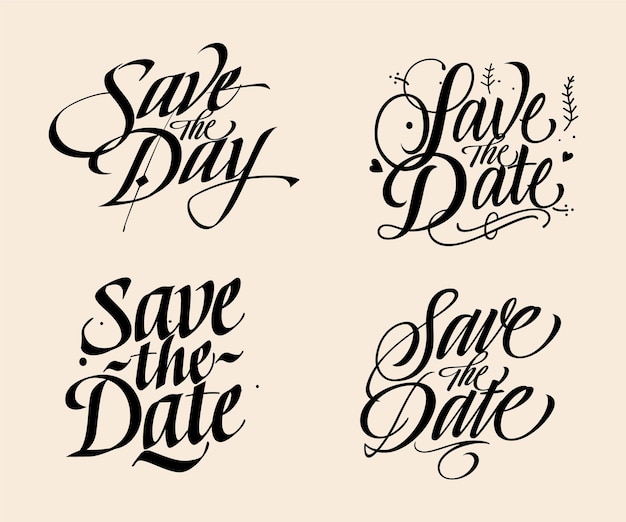 Save the date lettering collection