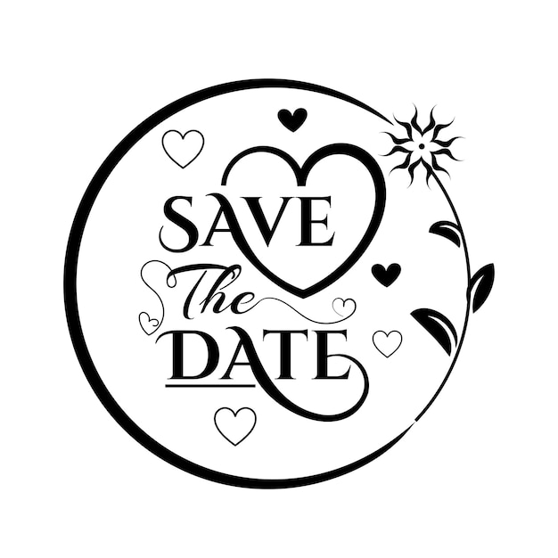 Save the date lettering design