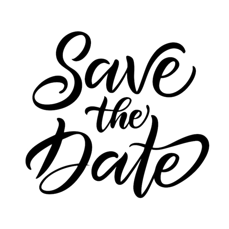 Vector save the date lettering on a isolated white background 2