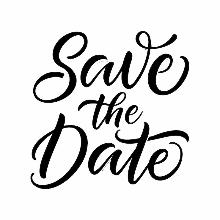 Vector save the date lettering on a isolated white background 7