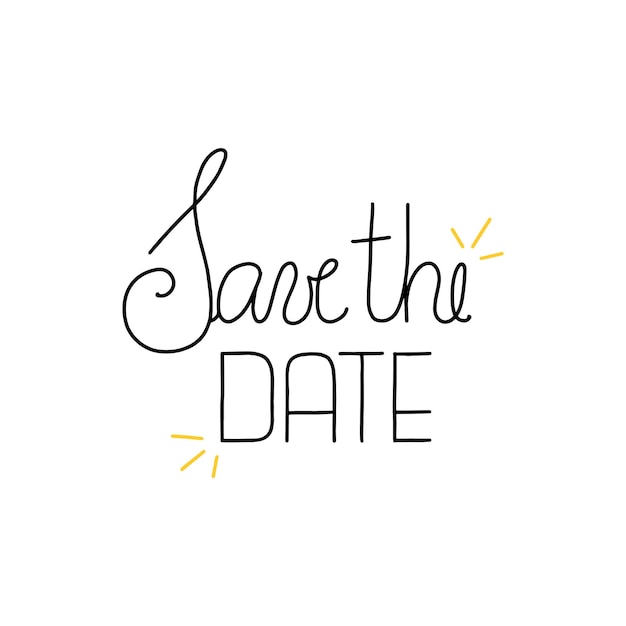 Save the date lettering. Perfect for wedding, birthday, party invitations. Hand lettering.