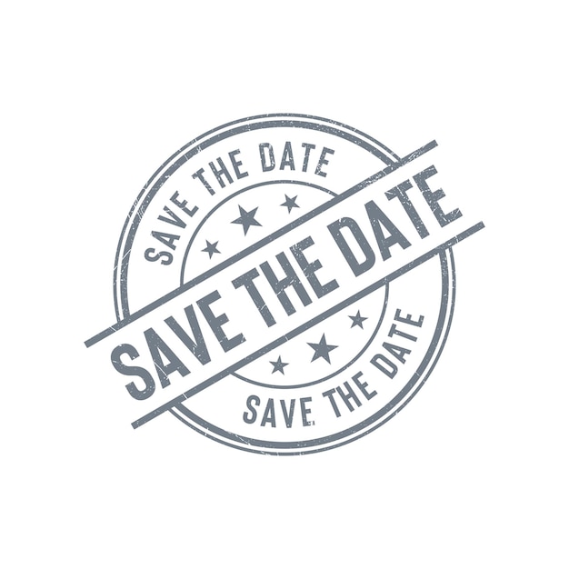 Vector save the date stamp grunge vector template