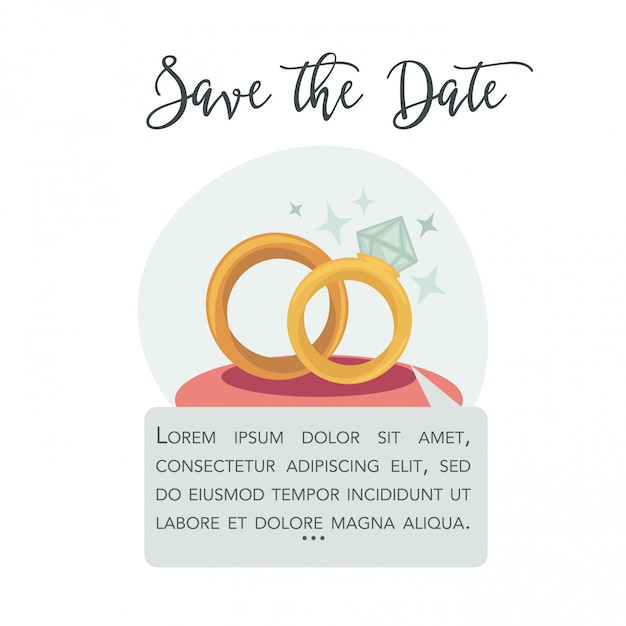 Premium Vector | Save the date vector invitation or greeting card