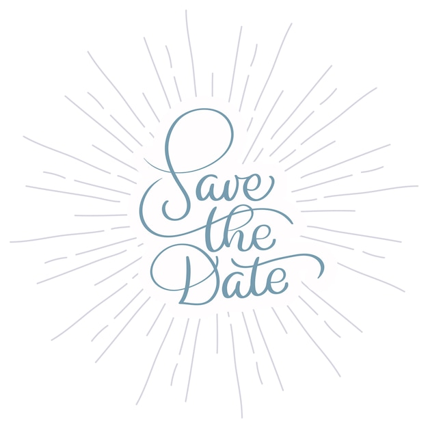 Vector save the date vintage text for wedding day.