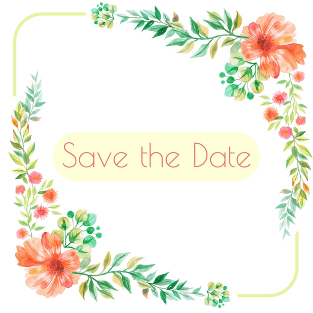 Vector save the date watercolor card