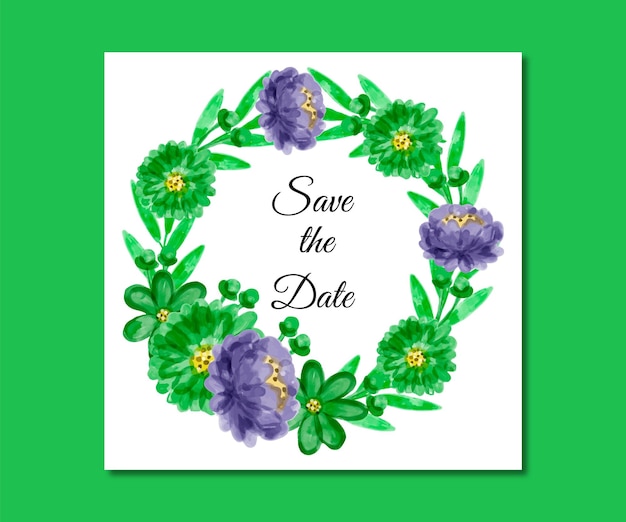 Save the date watercolor flowers