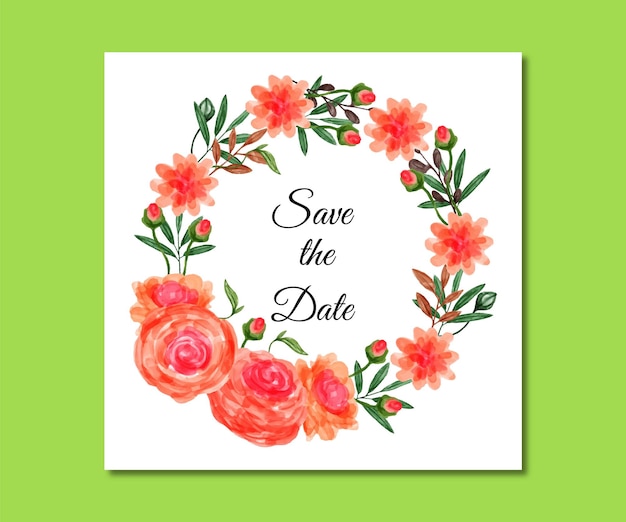 Save the date watercolor flowers